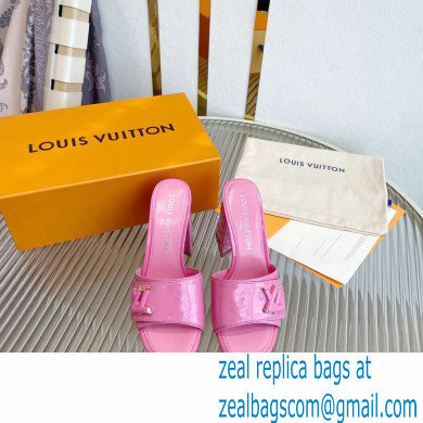 Louis Vuitton Heel 8.5cm Shake Mules in Patent calf leather Pink 2023