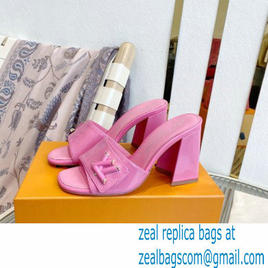 Louis Vuitton Heel 8.5cm Shake Mules in Patent calf leather Pink 2023