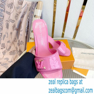 Louis Vuitton Heel 8.5cm Shake Mules in Patent calf leather Pink 2023