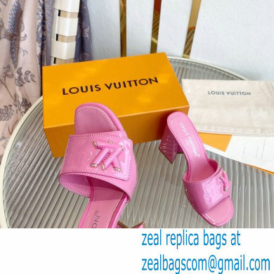 Louis Vuitton Heel 8.5cm Shake Mules in Patent calf leather Pink 2023