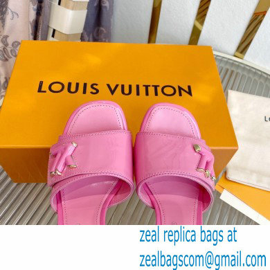 Louis Vuitton Heel 8.5cm Shake Mules in Patent calf leather Pink 2023