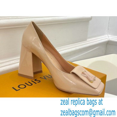 Louis Vuitton Heel 8.5cm Shake Pumps in Patent calf leather Nude 2023