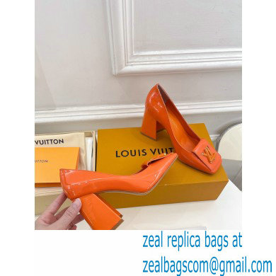 Louis Vuitton Heel 8.5cm Shake Pumps in Patent calf leather Orange 2023