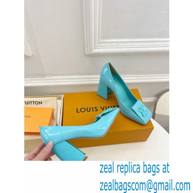 Louis Vuitton Heel 8.5cm Shake Pumps in Patent calf leather Turquoise Green 2023