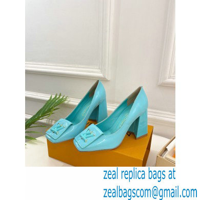 Louis Vuitton Heel 8.5cm Shake Pumps in Patent calf leather Turquoise Green 2023