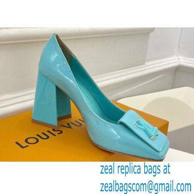 Louis Vuitton Heel 8.5cm Shake Pumps in Patent calf leather Turquoise Green 2023