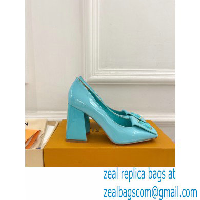 Louis Vuitton Heel 8.5cm Shake Pumps in Patent calf leather Turquoise Green 2023