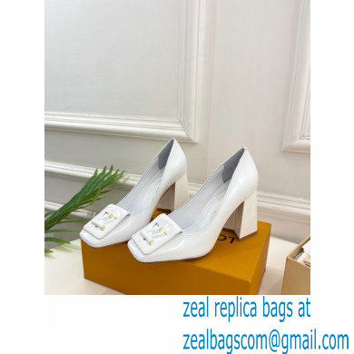 Louis Vuitton Heel 8.5cm Shake Pumps in Patent calf leather White 2023