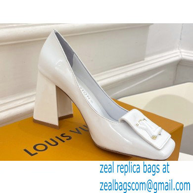 Louis Vuitton Heel 8.5cm Shake Pumps in Patent calf leather White 2023