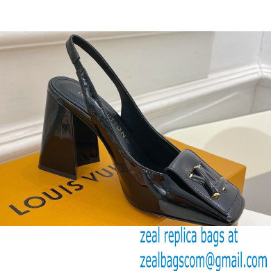 Louis Vuitton Heel 8.5cm Shake Slingback Pumps in Patent calf leather Black 2023