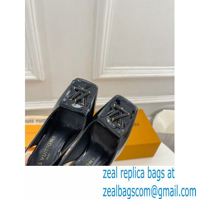 Louis Vuitton Heel 8.5cm Shake Slingback Pumps in Patent calf leather Black 2023