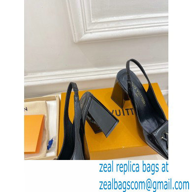 Louis Vuitton Heel 8.5cm Shake Slingback Pumps in Patent calf leather Black 2023