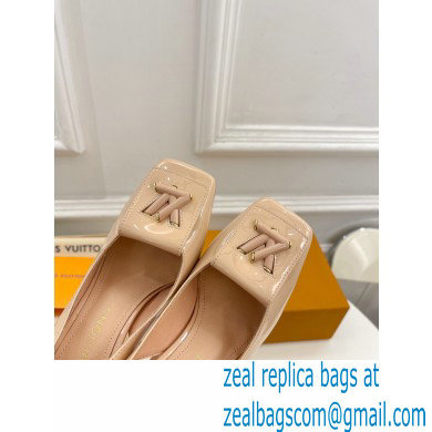 Louis Vuitton Heel 8.5cm Shake Slingback Pumps in Patent calf leather Nude 2023