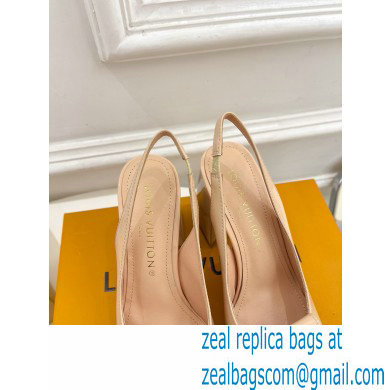 Louis Vuitton Heel 8.5cm Shake Slingback Pumps in Patent calf leather Nude 2023