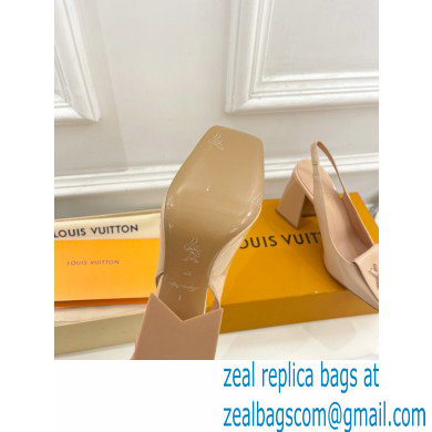 Louis Vuitton Heel 8.5cm Shake Slingback Pumps in Patent calf leather Nude 2023