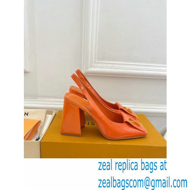 Louis Vuitton Heel 8.5cm Shake Slingback Pumps in Patent calf leather Orange 2023