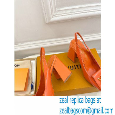 Louis Vuitton Heel 8.5cm Shake Slingback Pumps in Patent calf leather Orange 2023