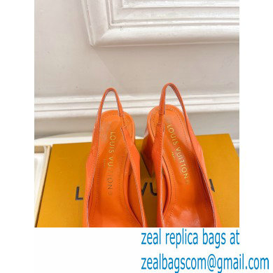 Louis Vuitton Heel 8.5cm Shake Slingback Pumps in Patent calf leather Orange 2023