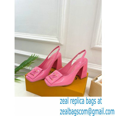 Louis Vuitton Heel 8.5cm Shake Slingback Pumps in Patent calf leather Pink 2023