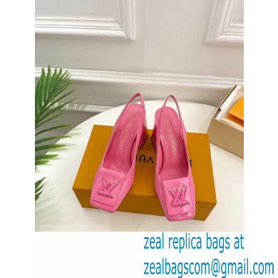 Louis Vuitton Heel 8.5cm Shake Slingback Pumps in Patent calf leather Pink 2023