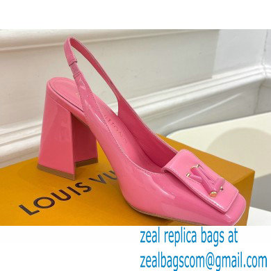 Louis Vuitton Heel 8.5cm Shake Slingback Pumps in Patent calf leather Pink 2023