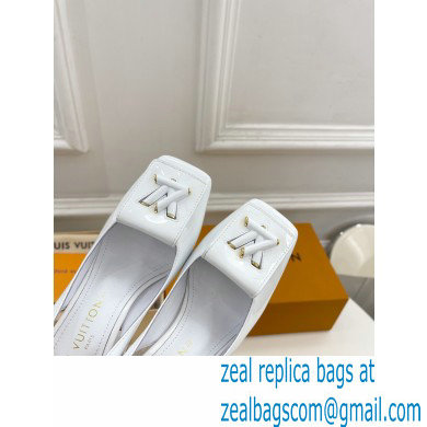 Louis Vuitton Heel 8.5cm Shake Slingback Pumps in Patent calf leather White 2023