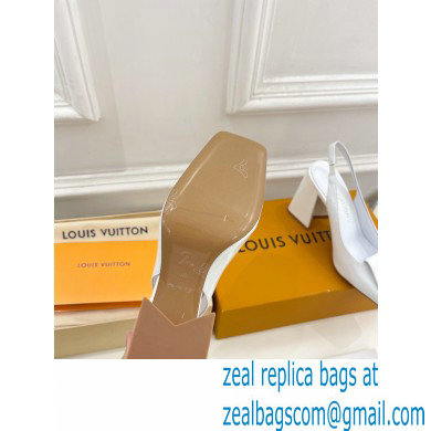 Louis Vuitton Heel 8.5cm Shake Slingback Pumps in Patent calf leather White 2023