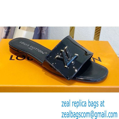 Louis Vuitton Shake Flat Mules in Patent calf leather Black 2023