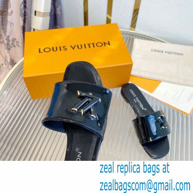 Louis Vuitton Shake Flat Mules in Patent calf leather Black 2023