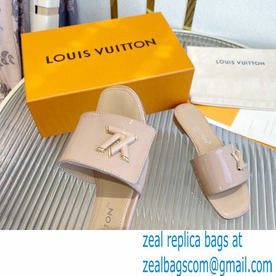 Louis Vuitton Shake Flat Mules in Patent calf leather Nude 2023