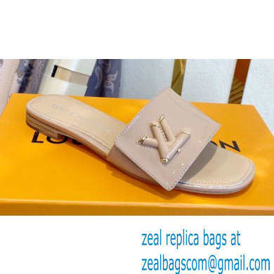 Louis Vuitton Shake Flat Mules in Patent calf leather Nude 2023