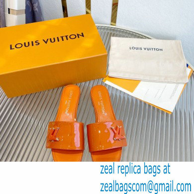 Louis Vuitton Shake Flat Mules in Patent calf leather Orange 2023