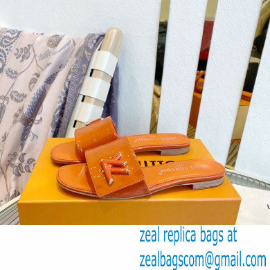 Louis Vuitton Shake Flat Mules in Patent calf leather Orange 2023