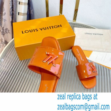 Louis Vuitton Shake Flat Mules in Patent calf leather Orange 2023