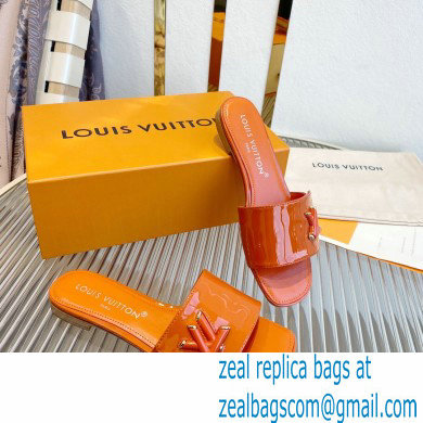 Louis Vuitton Shake Flat Mules in Patent calf leather Orange 2023