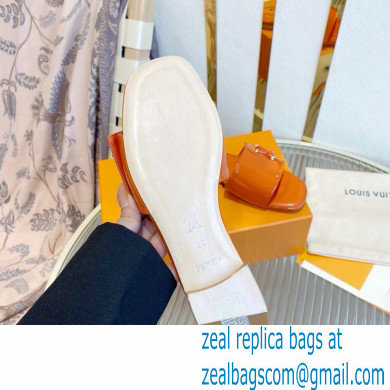 Louis Vuitton Shake Flat Mules in Patent calf leather Orange 2023