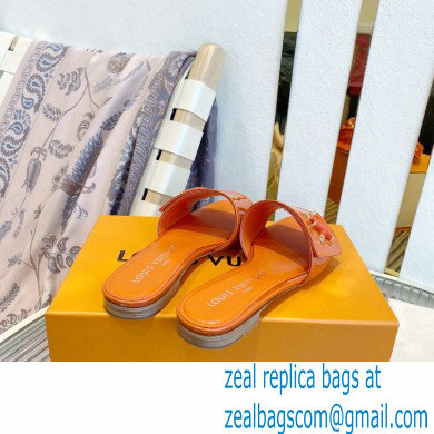 Louis Vuitton Shake Flat Mules in Patent calf leather Orange 2023