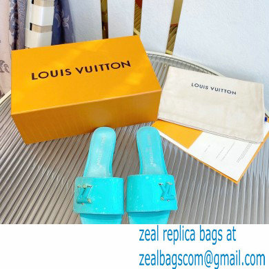 Louis Vuitton Shake Flat Mules in Patent calf leather Turquoise Green 2023