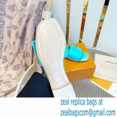 Louis Vuitton Shake Flat Mules in Patent calf leather Turquoise Green 2023 - Click Image to Close