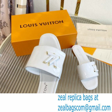 Louis Vuitton Shake Flat Mules in Patent calf leather White 2023