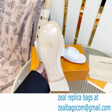 Louis Vuitton Shake Flat Mules in Patent calf leather White 2023