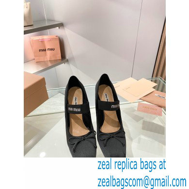 Miu Miu heel 9.5cm Satin pumps black 2023