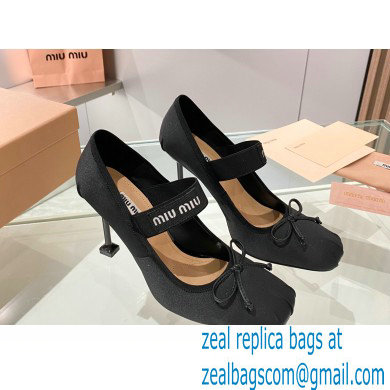 Miu Miu heel 9.5cm Satin pumps black 2023