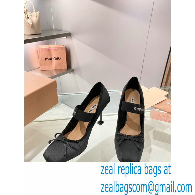 Miu Miu heel 9.5cm Satin pumps black 2023