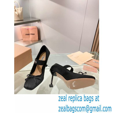 Miu Miu heel 9.5cm Satin pumps black 2023