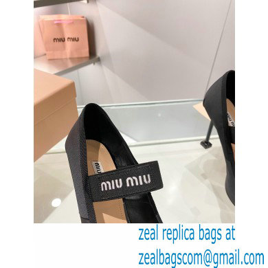 Miu Miu heel 9.5cm Satin pumps black 2023 - Click Image to Close