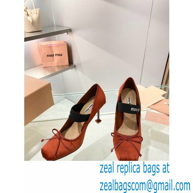 Miu Miu heel 9.5cm Satin pumps cocoa brown 2023