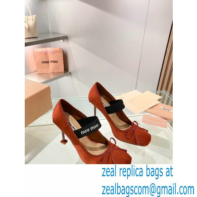 Miu Miu heel 9.5cm Satin pumps cocoa brown 2023