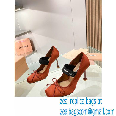 Miu Miu heel 9.5cm Satin pumps cocoa brown 2023