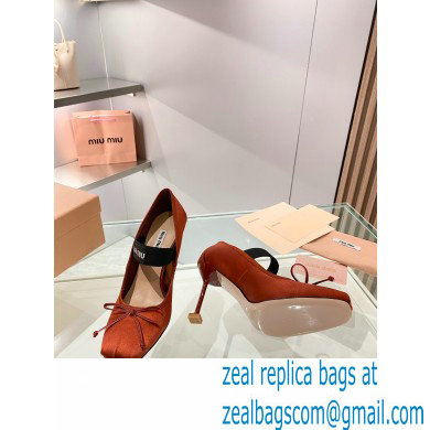 Miu Miu heel 9.5cm Satin pumps cocoa brown 2023